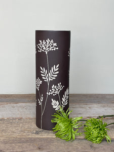 BOTANICAL SILHOUETTES LARGE CYLINDER VASE A