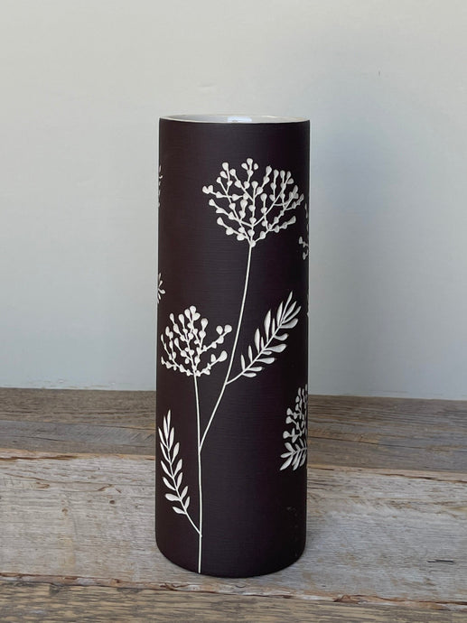 BOTANICAL SILHOUETTES SMALL CYLINDER VASE F