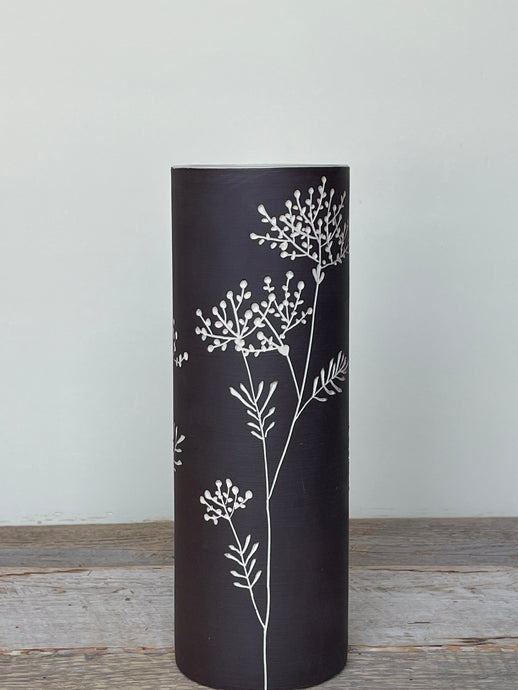 BOTANICAL SILHOUETTES LARGE CYLINDER VASE C