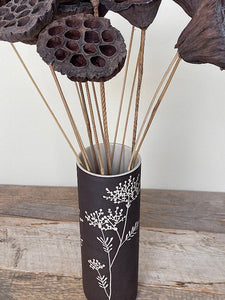 BOTANICAL SILHOUETTES LARGE CYLINDER VASE C