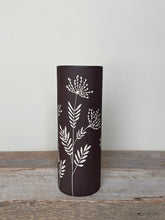 Load image into Gallery viewer, BOTANICAL SILHOUETTES LARGE CYLINDER VASE D
