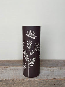 BOTANICAL SILHOUETTES LARGE CYLINDER VASE D