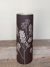 Load image into Gallery viewer, BOTANICAL SILHOUETTES LARGE CYLINDER VASE E