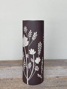 BOTANICAL SILHOUETTES LARGE CYLINDER VASE E