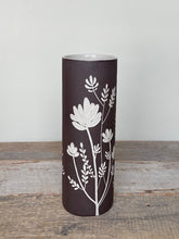Load image into Gallery viewer, BOTANICAL SILHOUETTES LARGE CYLINDER VASE E