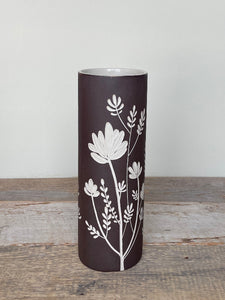 BOTANICAL SILHOUETTES LARGE CYLINDER VASE E
