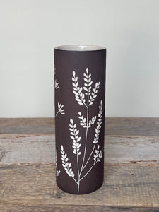 BOTANICAL SILHOUETTES LARGE CYLINDER VASE F