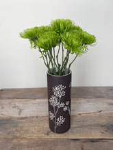 Load image into Gallery viewer, BOTANICAL SILHOUETTES LARGE CYLINDER VASE F