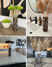 Load image into Gallery viewer, BOTANICAL SILHOUETTES LARGE CYLINDER VASE D