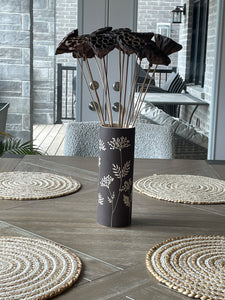 BOTANICAL SILHOUETTES LARGE CYLINDER VASE A