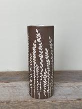 Load image into Gallery viewer, BOTANICAL SILHOUETTES SMALL CYLINDER VASE IN TOAST - B