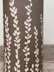 BOTANICAL SILHOUETTES SMALL CYLINDER VASE IN TOAST - B