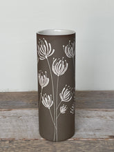 Load image into Gallery viewer, BOTANICAL SILHOUETTES SMALL CYLINDER VASE IN TOAST - C