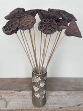 Load image into Gallery viewer, BOTANICAL SILHOUETTES SMALL CYLINDER VASE IN TOAST - C