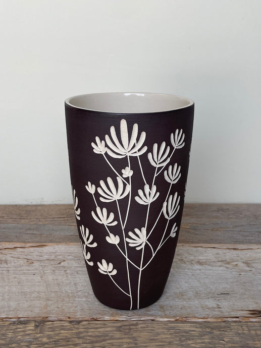 BOTANICAL SILHOUETTES WIDE VASE C