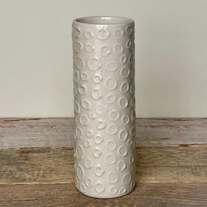 CIRCLE CYLINDER VASE IN IVORY-SMALL