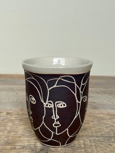 FACE LINE DRAWING WINE CUPS
