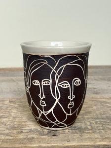 FACE LINE DRAWING WINE CUPS