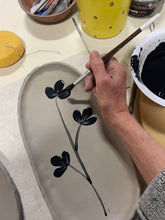 Load image into Gallery viewer, MAKE 3 PAINTED &amp; CARVED BOTANICAL PLATTERS POTTERY WORKSHOP, THURSDAY MARCH 6,  2025, 5:30-9PM