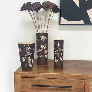 BOTANICAL SILHOUETTES WIDE VASE B