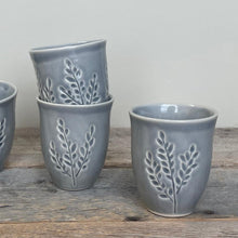 Load image into Gallery viewer, MISTY GREY WINE CUPS WITH CARVED BRANCHES (SET OF 4)