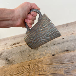 WOODGRAIN MUG IN SLATE-16 OUNCES