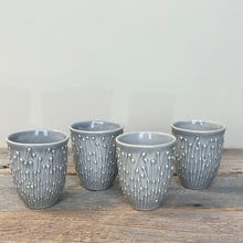 Load image into Gallery viewer, MISTY GREY WINE CUPS WITH PUSSY WILLOWS (SET OF 4)