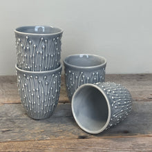 Load image into Gallery viewer, MISTY GREY WINE CUPS WITH PUSSY WILLOWS (SET OF 4)