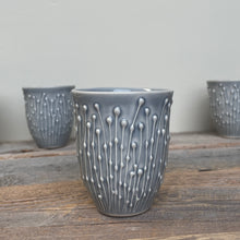 Load image into Gallery viewer, MISTY GREY WINE CUPS WITH PUSSY WILLOWS (SET OF 4)