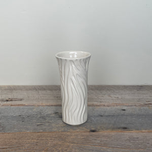 WOODGRAIN TINA VASE IN IVORY