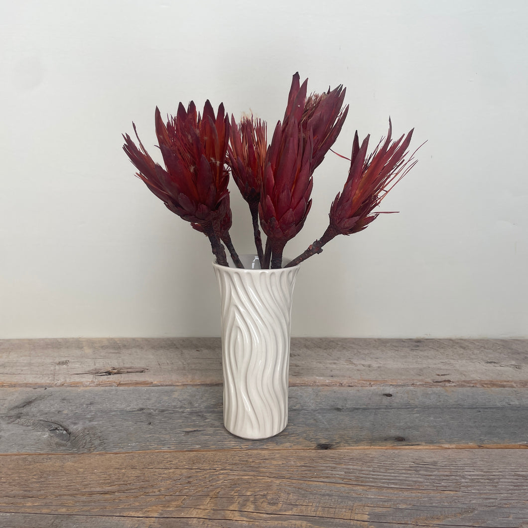 WOODGRAIN TINA VASE IN IVORY