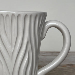 WOODGRAIN MUG IN IVORY-16 OUNCES