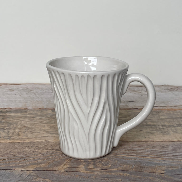 WOODGRAIN MUG IN IVORY-16 OUNCES