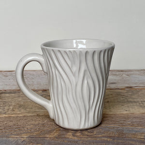 WOODGRAIN MUG IN IVORY-16 OUNCES