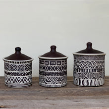 Load image into Gallery viewer, AFRICA MODERN MUD CLOTH CANISTER SET OF 3