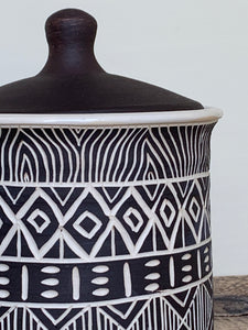 AFRICA MODERN MUD CLOTH CANISTER SET OF 3