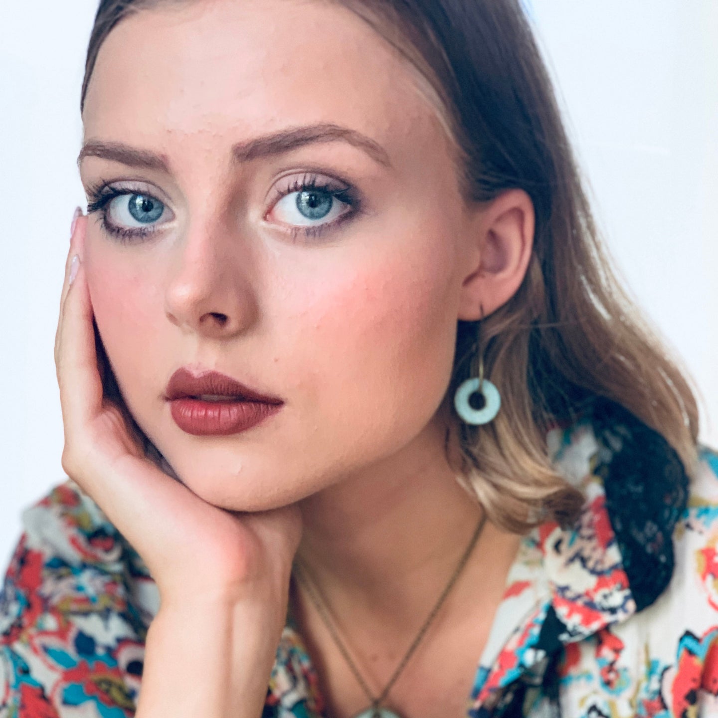 TURQUOISE SMALL DONUT DROP EARRINGS