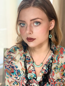 TURQUOISE SMALL DONUT DROP EARRINGS