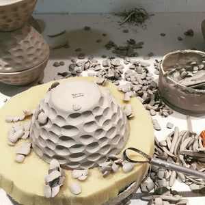SLATE BUTTER DISH IN CORAL