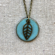 Load image into Gallery viewer, TURQUOISE LEAF NECKLACE