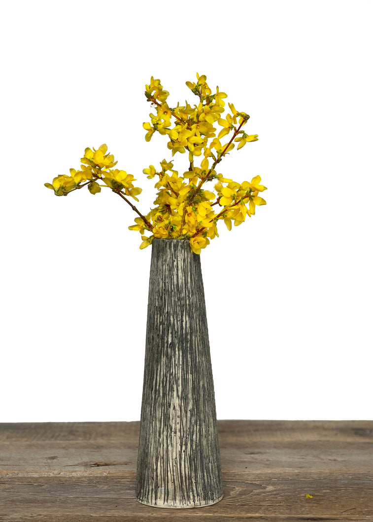 CHARRED LINEN TAPER VASE B