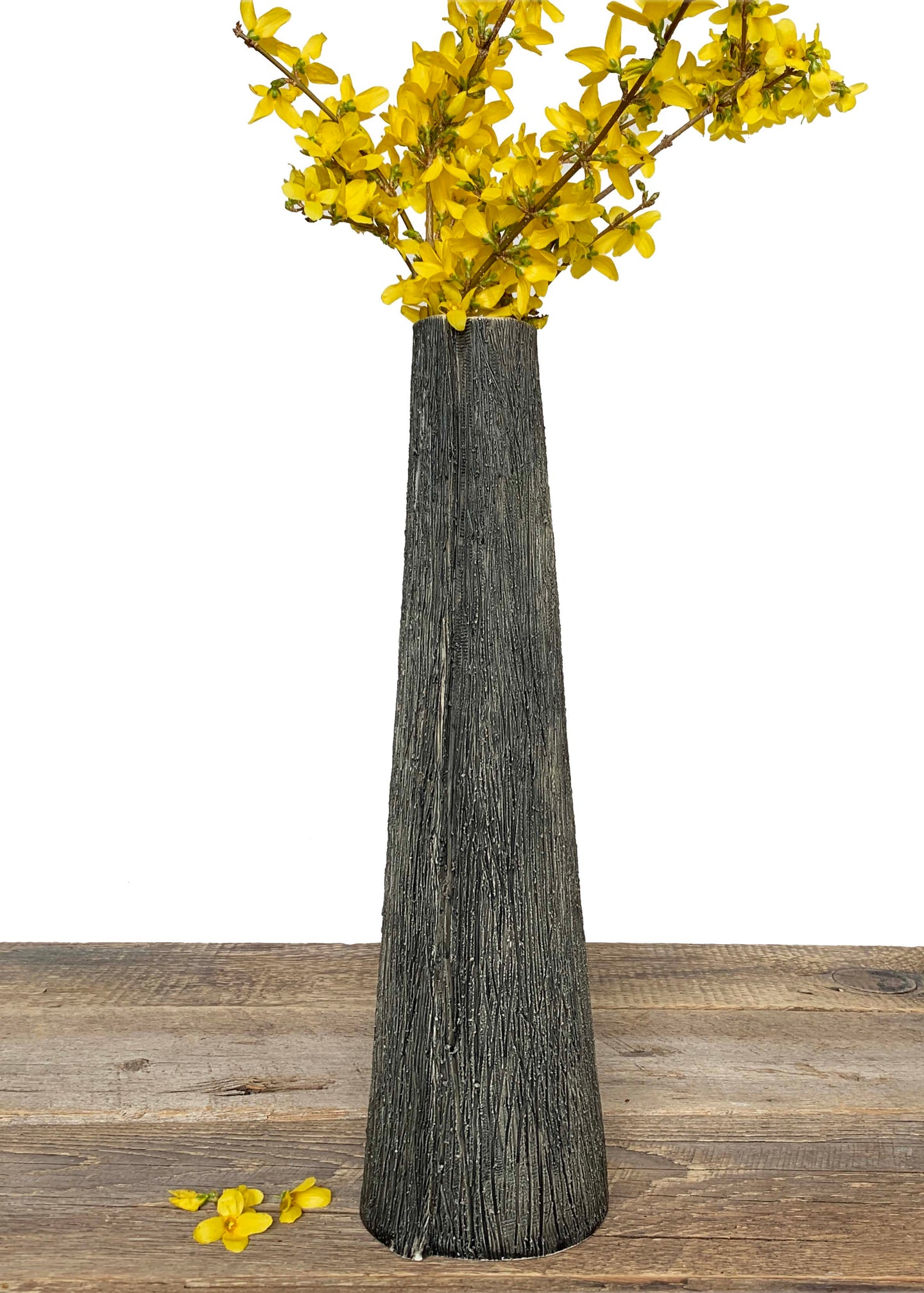 CHARRED LINEN TAPER VASE F