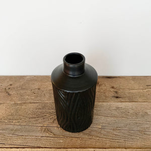 COAL CORY VASE IN WOOD GRAIN
