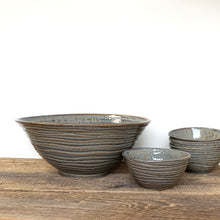 Load image into Gallery viewer, SLATE SALAD  SERVING BOWL WITH WAVES