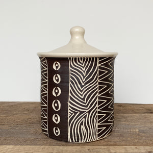AFRICA MODERN MUD CLOTH CANISTER (7" TALL)