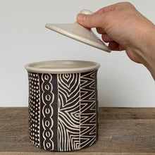 Load image into Gallery viewer, AFRICA MODERN MUD CLOTH CANISTER (7&quot; TALL)
