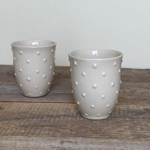 IVORY WINE CUPS WITH DOTS (SET OF 2)