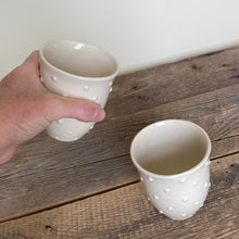 Load image into Gallery viewer, IVORY WINE CUPS WITH DOTS (SET OF 2)