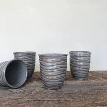 Load image into Gallery viewer, WINE CUPS IN SLATE WITH CARVED WAVES (SET OF 2)