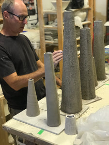 CHARRED LINEN TAPER VASE C